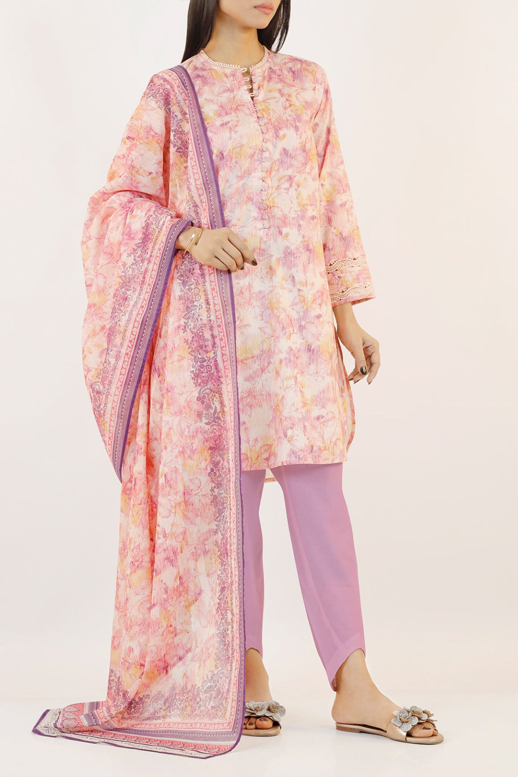 Unstitched Printed Lawn 3 Piece | Saya |  02B