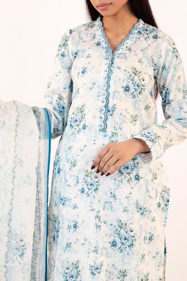 Unstitched Printed Lawn 3 Piece | Saya | 18B
